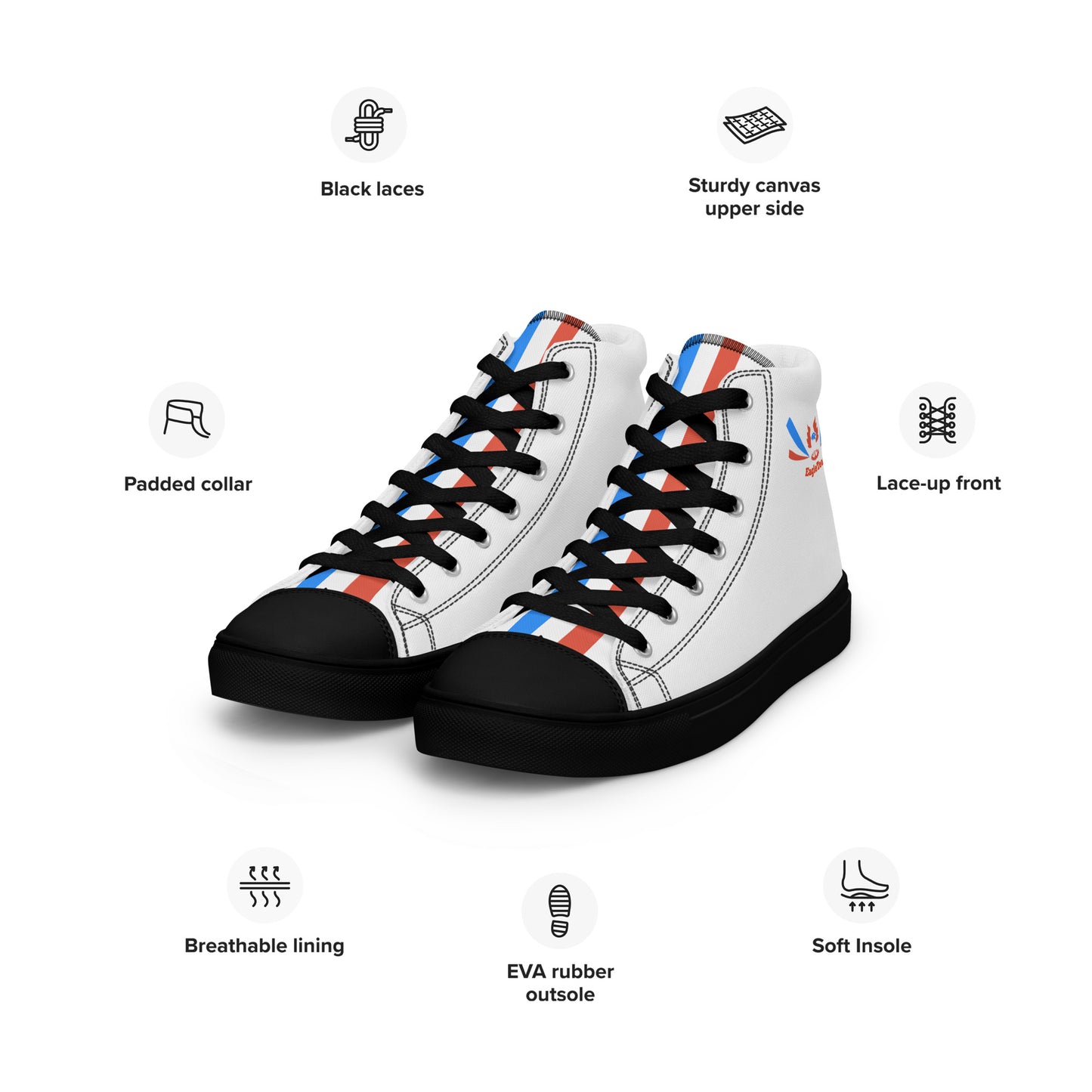 ET80 White high top canvas shoes