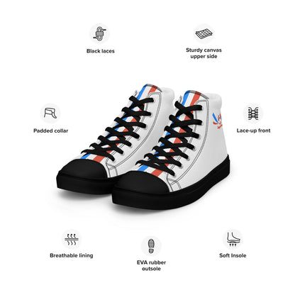 ET80 White high top canvas shoes