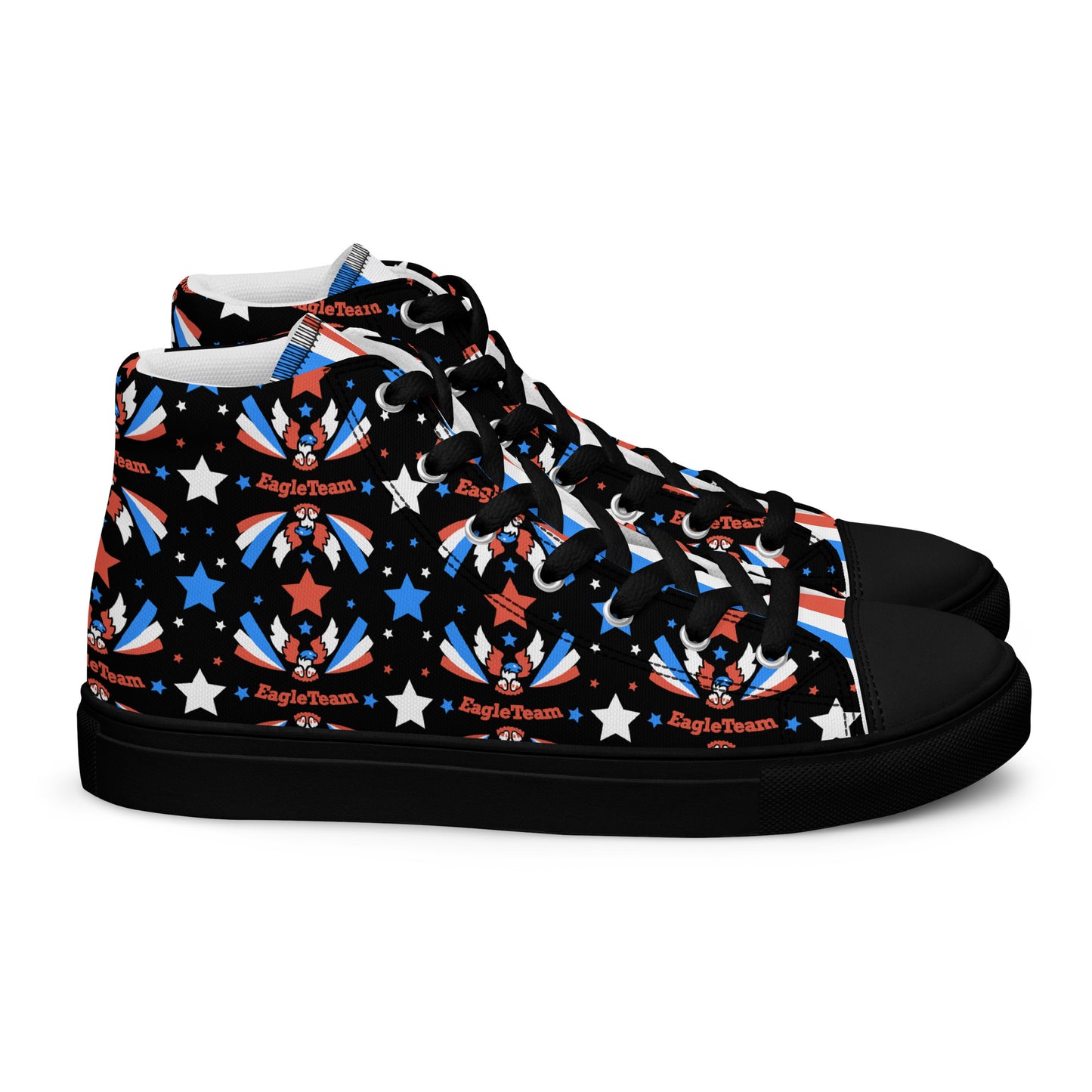 ET80 Black Multi logo high top canvas shoes