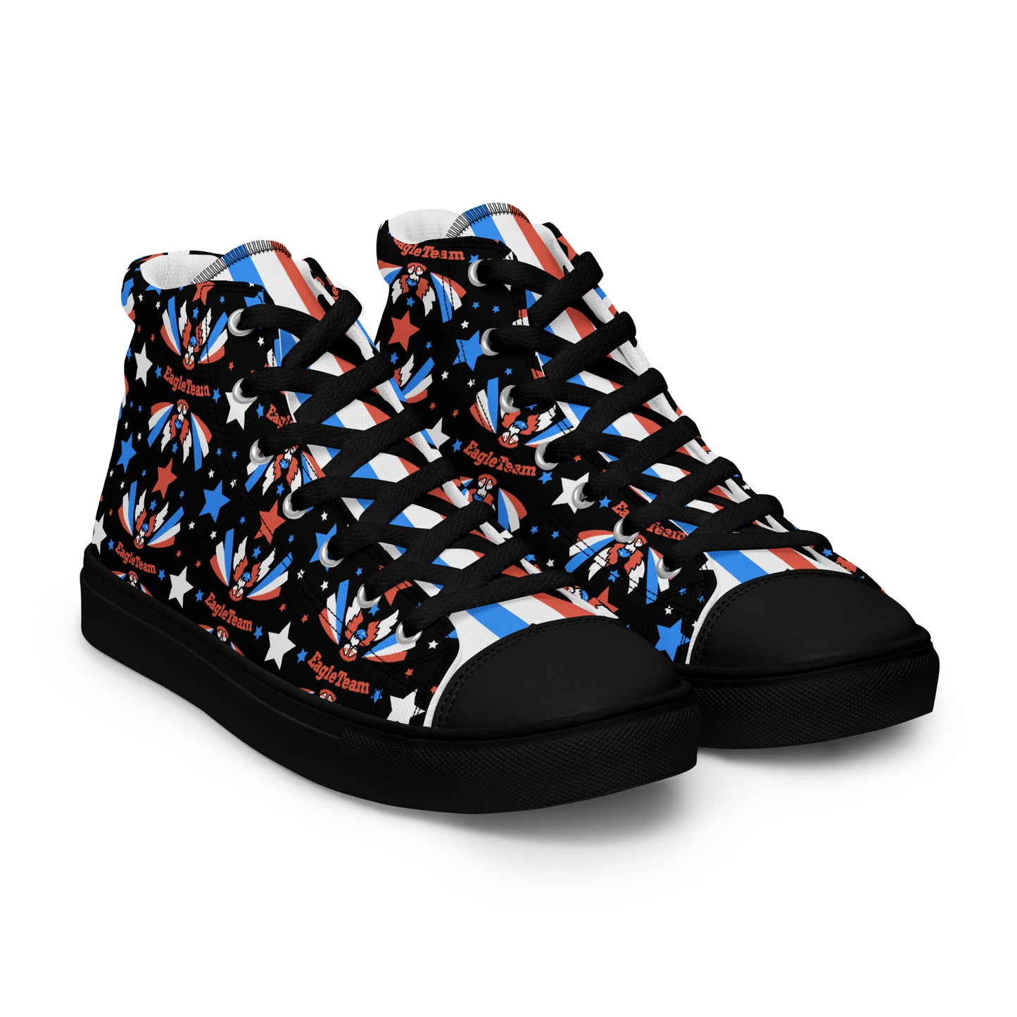 ET80 Black Multi logo high top canvas shoes