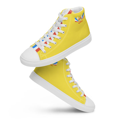 ET80 Yellow high top canvas shoes