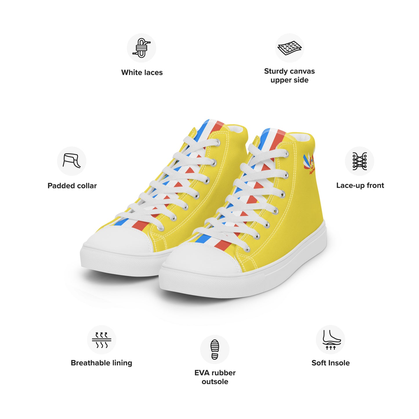 ET80 Yellow high top canvas shoes