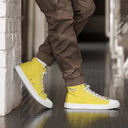 ET80 Yellow high top canvas shoes