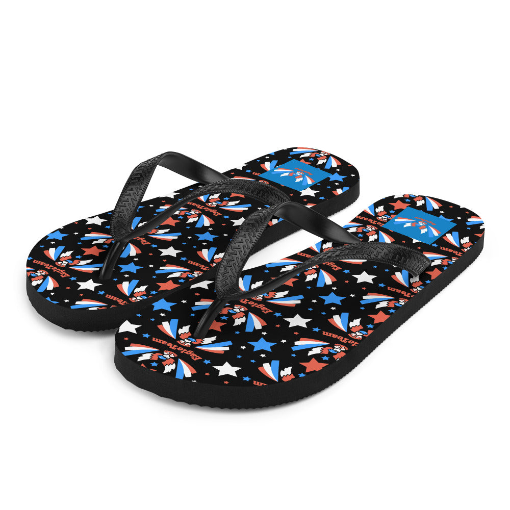 ET80 Black Multi Logo Flip-Flops