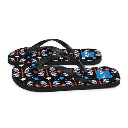 ET80 Black Multi Logo Flip-Flops