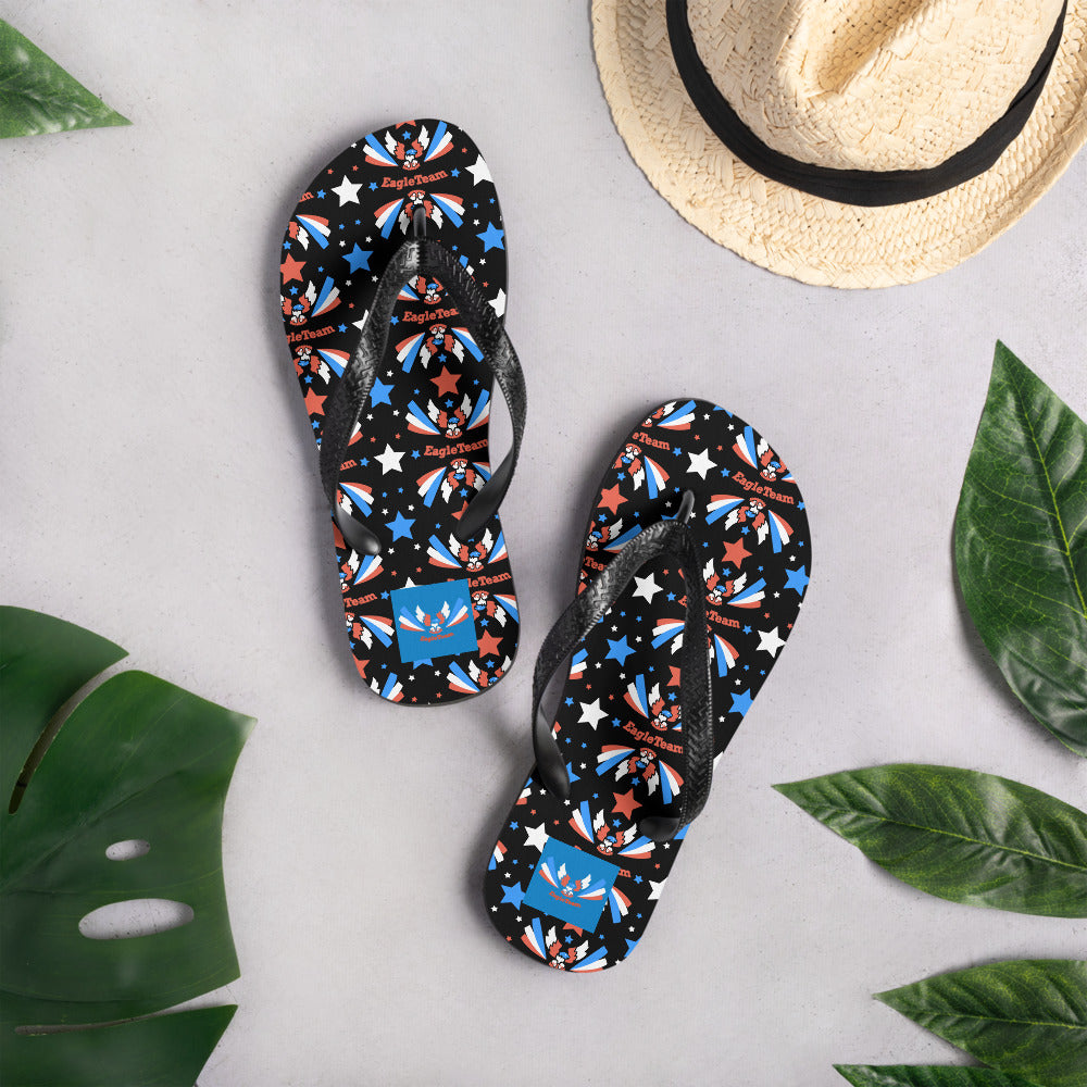 ET80 Black Multi Logo Flip-Flops